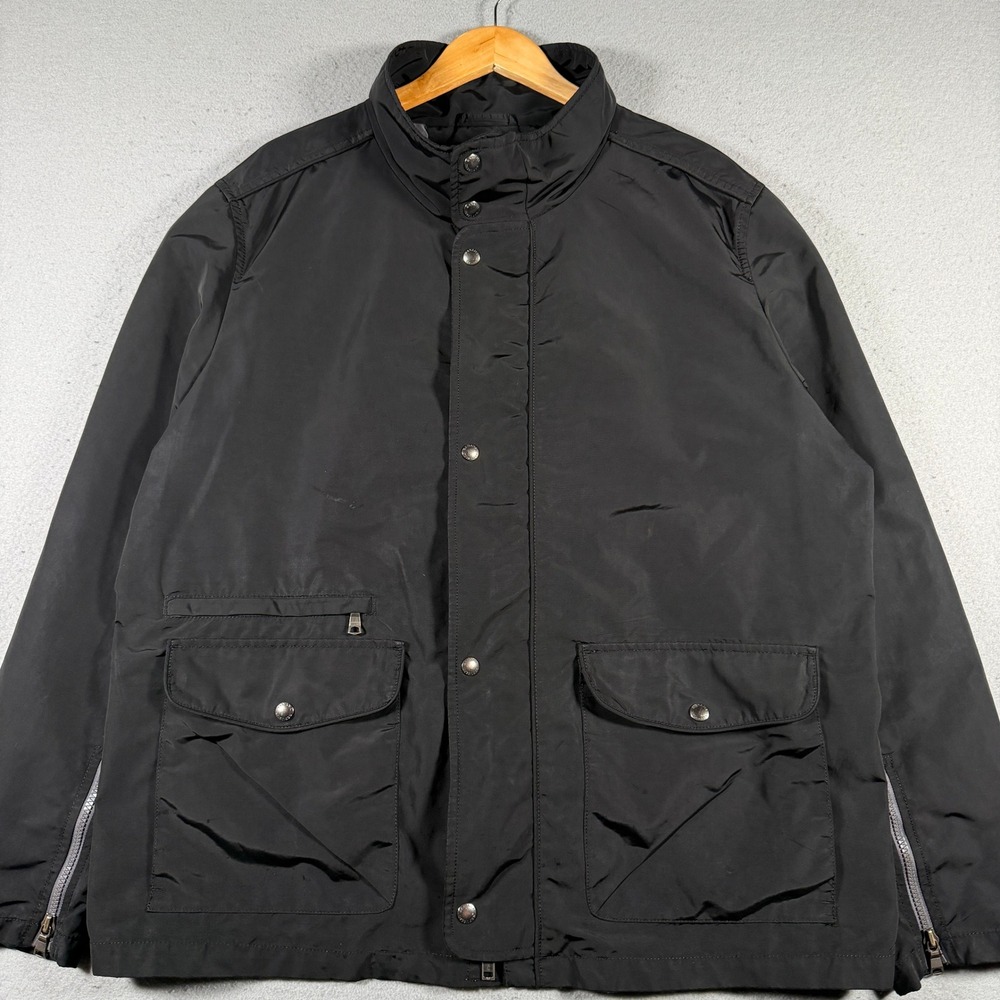 Banana‎ Republic ST Nylon Moto Jacket Black XL Mens Lightweight Zip 454660